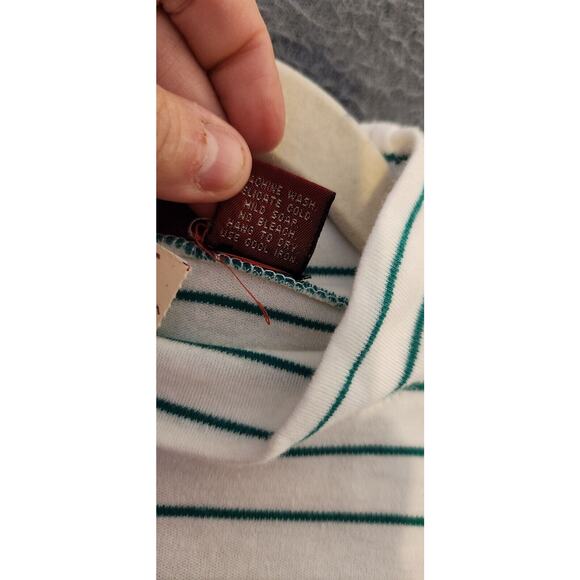 Vintage American Eagle for Her Mock Turtleneck White Green Stripe‎ Top Sz M NWT - Picture 8 of 8